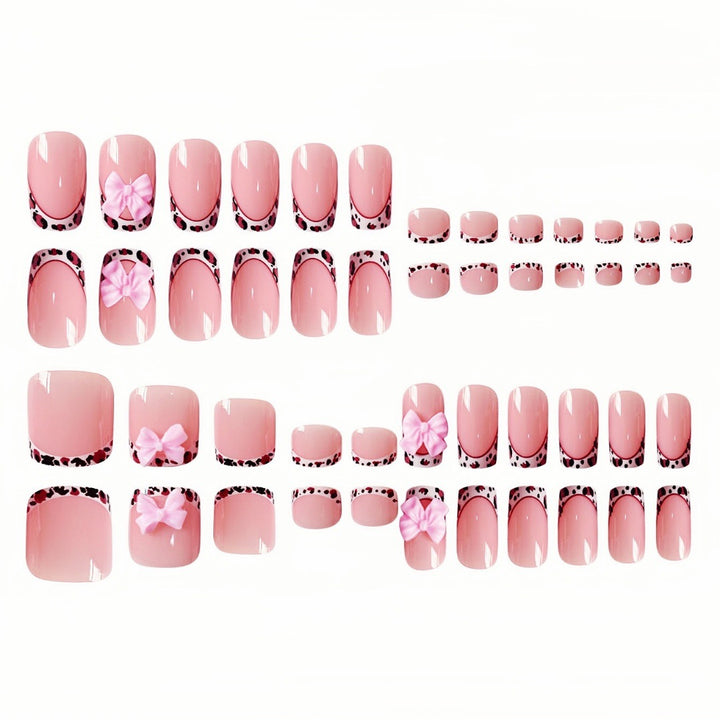 Dekoratives 3D Schleifen Press-On Nagelset Karnz