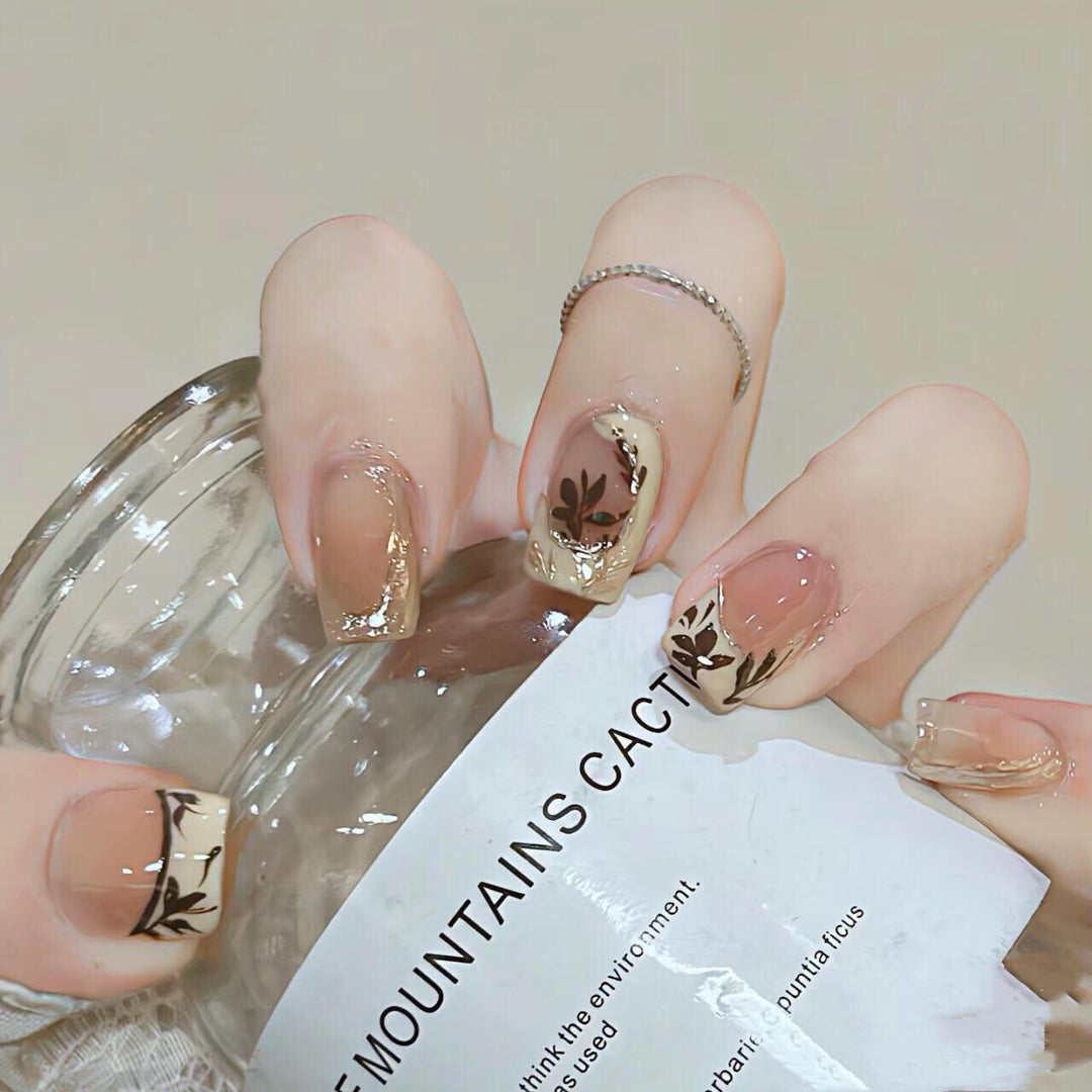Elegante Floral Druck Press-On Nail Set