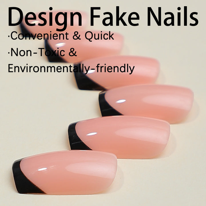 Kunstnagelset mit elegantem French-Tip Design und modernen Akzenten Karnz