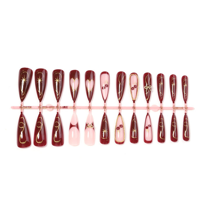 Premium Künstlerisches Stiletto Press-On Nageldesign Karnz