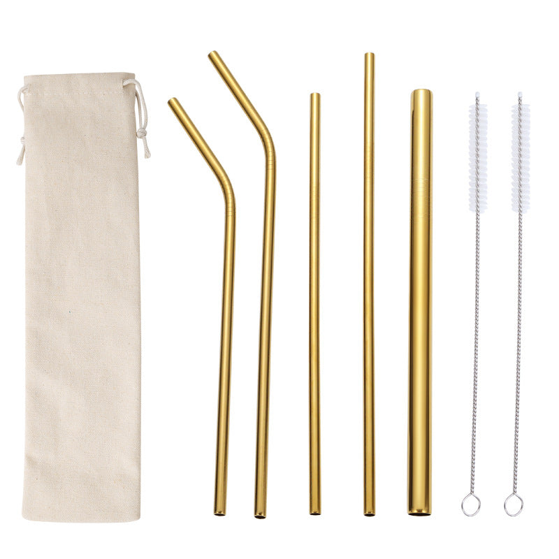 Edelstahl Trinkhalme-Set mit Reinigungsbürsten Karnz