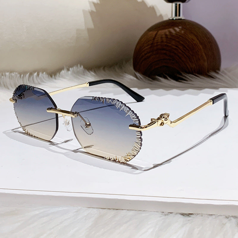 Damen extravagante Sonnenbrille mit blumenförmigem Design und hochwertigem UV-Schutz Karnz