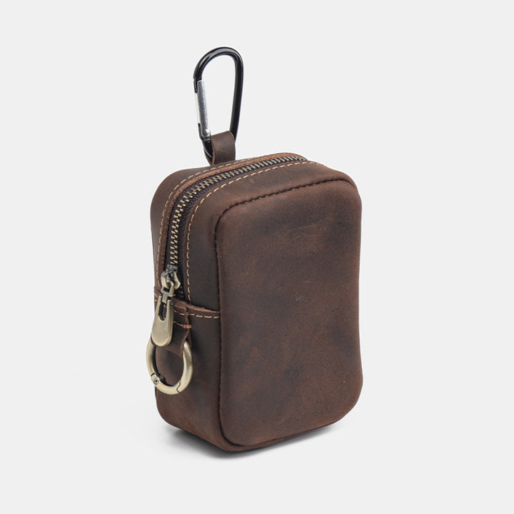 Leder Reißverschluss Schlüsselanhänger Tasche
