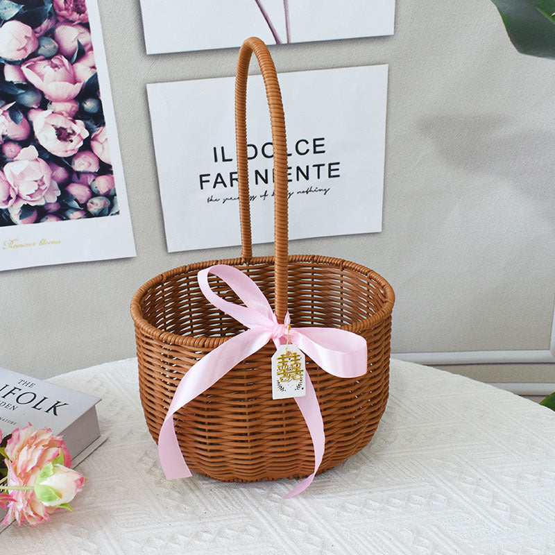 Chice Gewebte Handtasche mit Perlenakzent Karnz