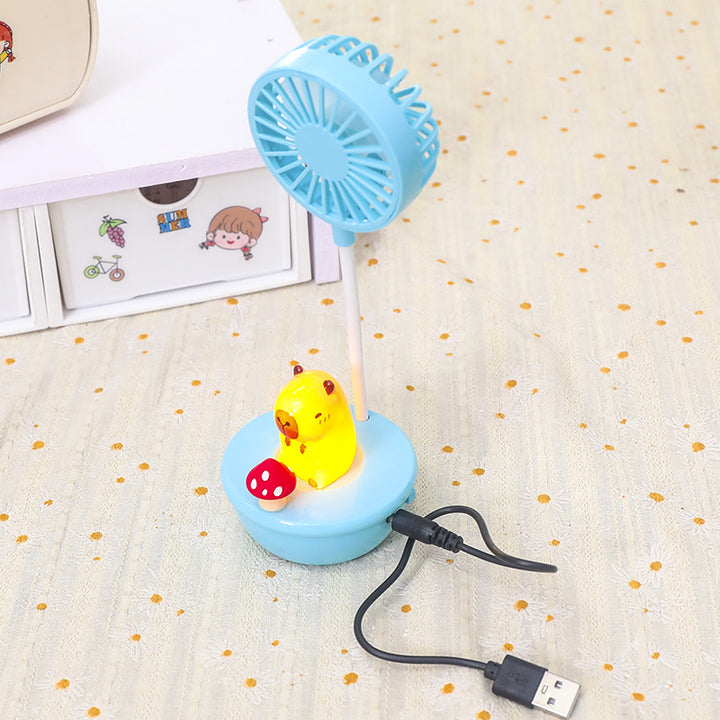 Damen Tragbarer USB Ventilator mit integrierter LED-Lampe und niedlichem Panda-Design Karnz