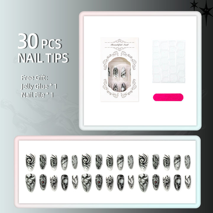 Künstlerisches manuelles Press-On-Nagelset 1790738840