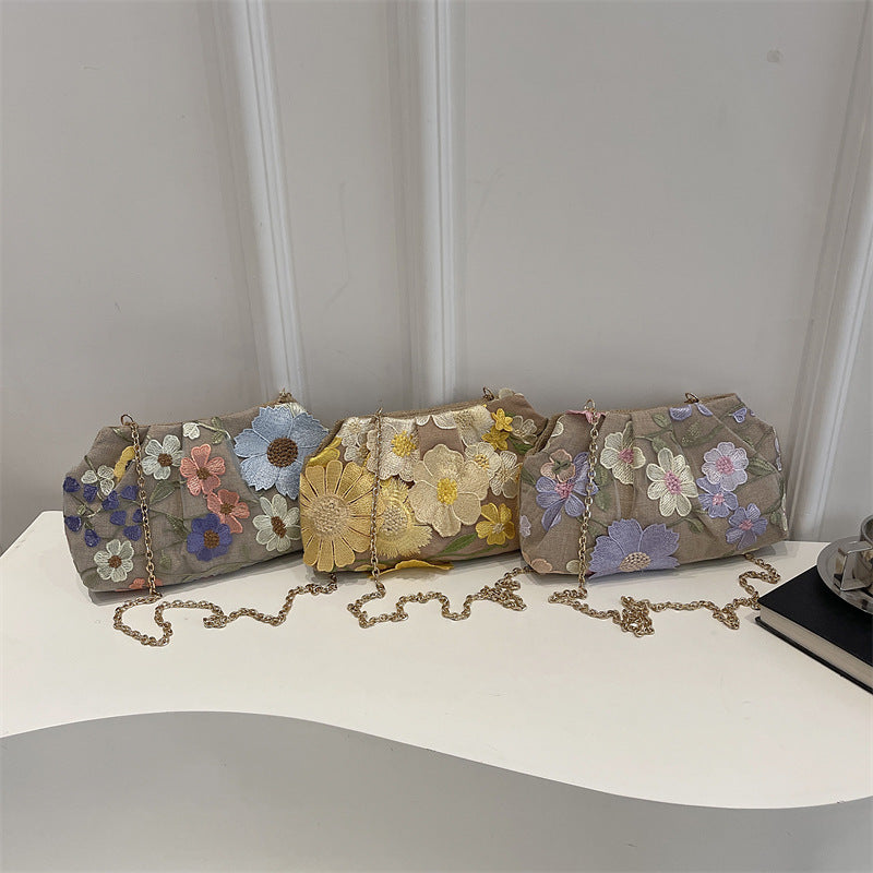 Florale gestickte Handtasche