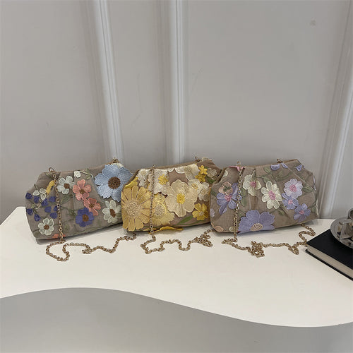 Florale gestickte Handtasche