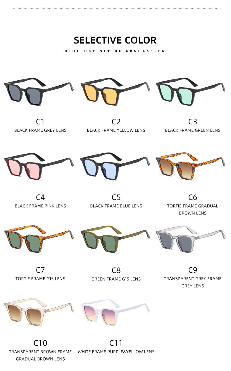Damen quadratische Sonnenbrille mit markantem Schilddesign und UV-Schutz Karnz
