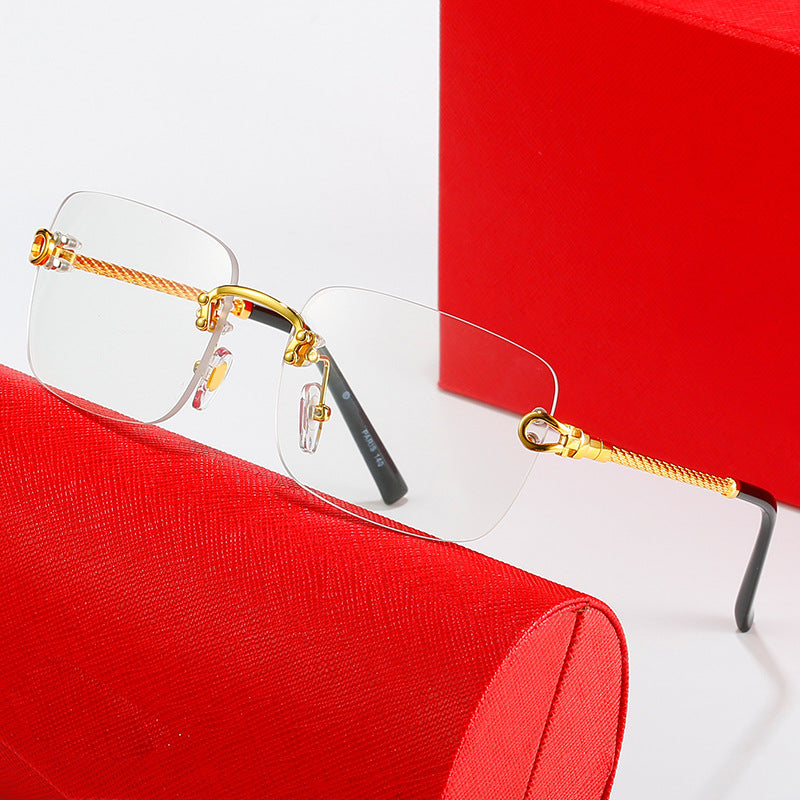 Damen quadratische Sonnenbrille mit luxuriösem, goldverziertem Rahmen und schützenden Gläsern Karnz