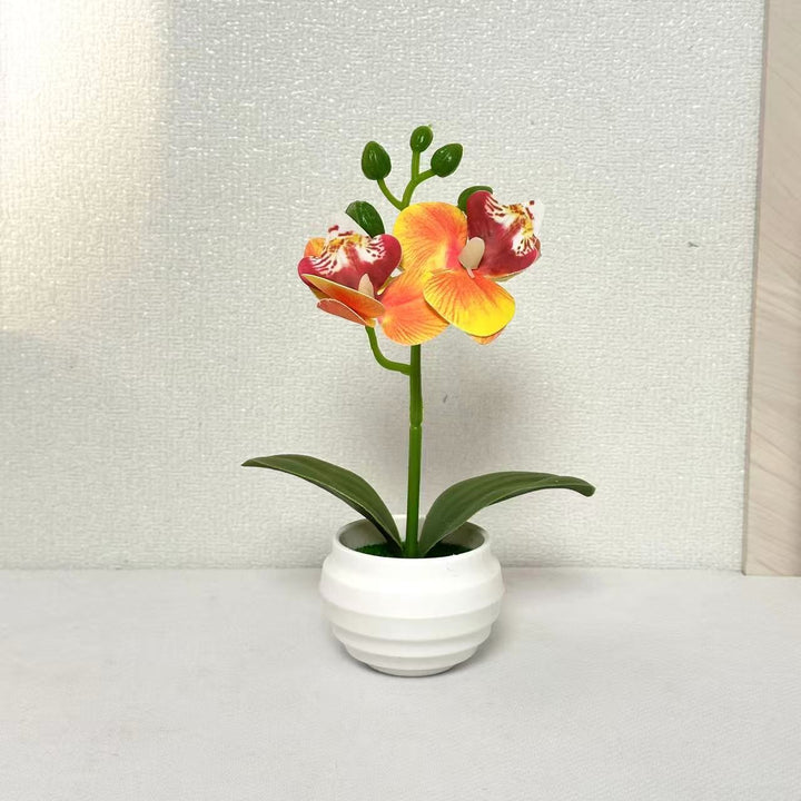 Lebensechte dekorative Orchideenpflanzenarrangement für die Wohnkultur