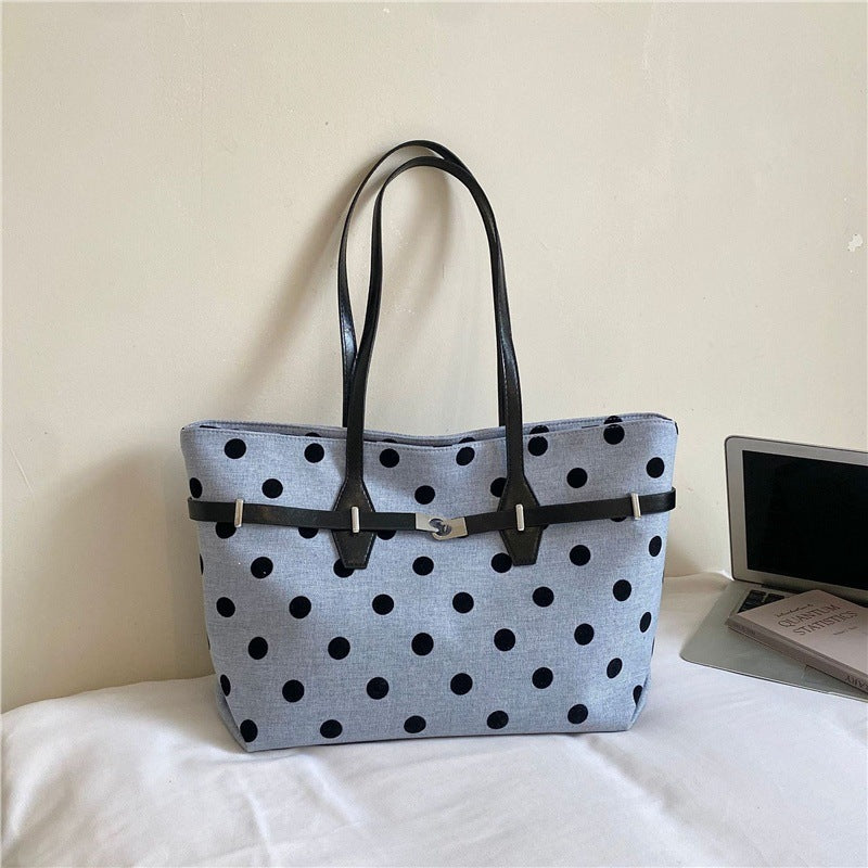 Polka Dot Canvas Tasche