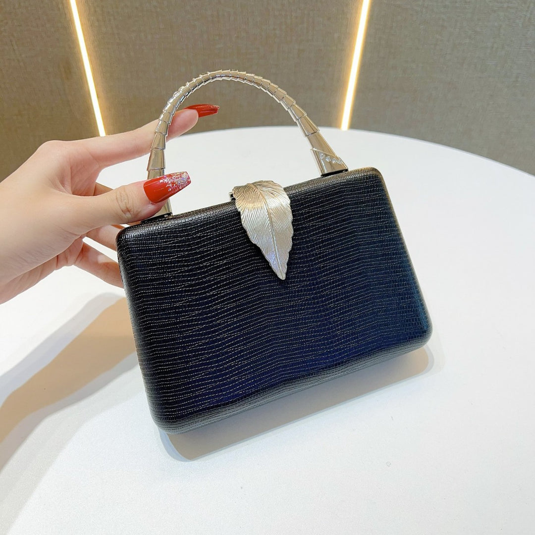 Elegante Blatt-Applikation Abendhandtasche