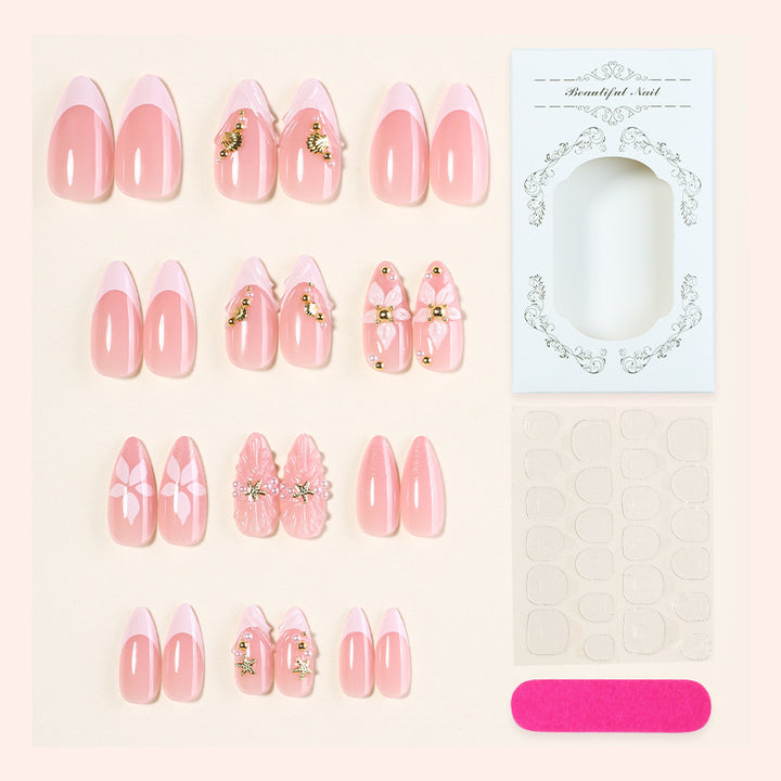 Premium Dekorative Press-On Nagelset Karnz