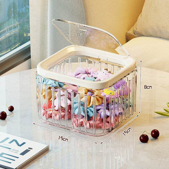 Klarer Acryl Quadratischer Klappdeckel Theken Kosmetik- und Haaraccessoire-Organizer