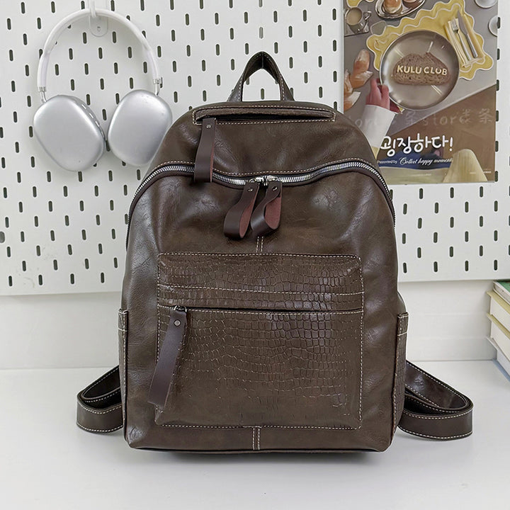 Stylische Krokodil-muster Leder Rucksack Karnz