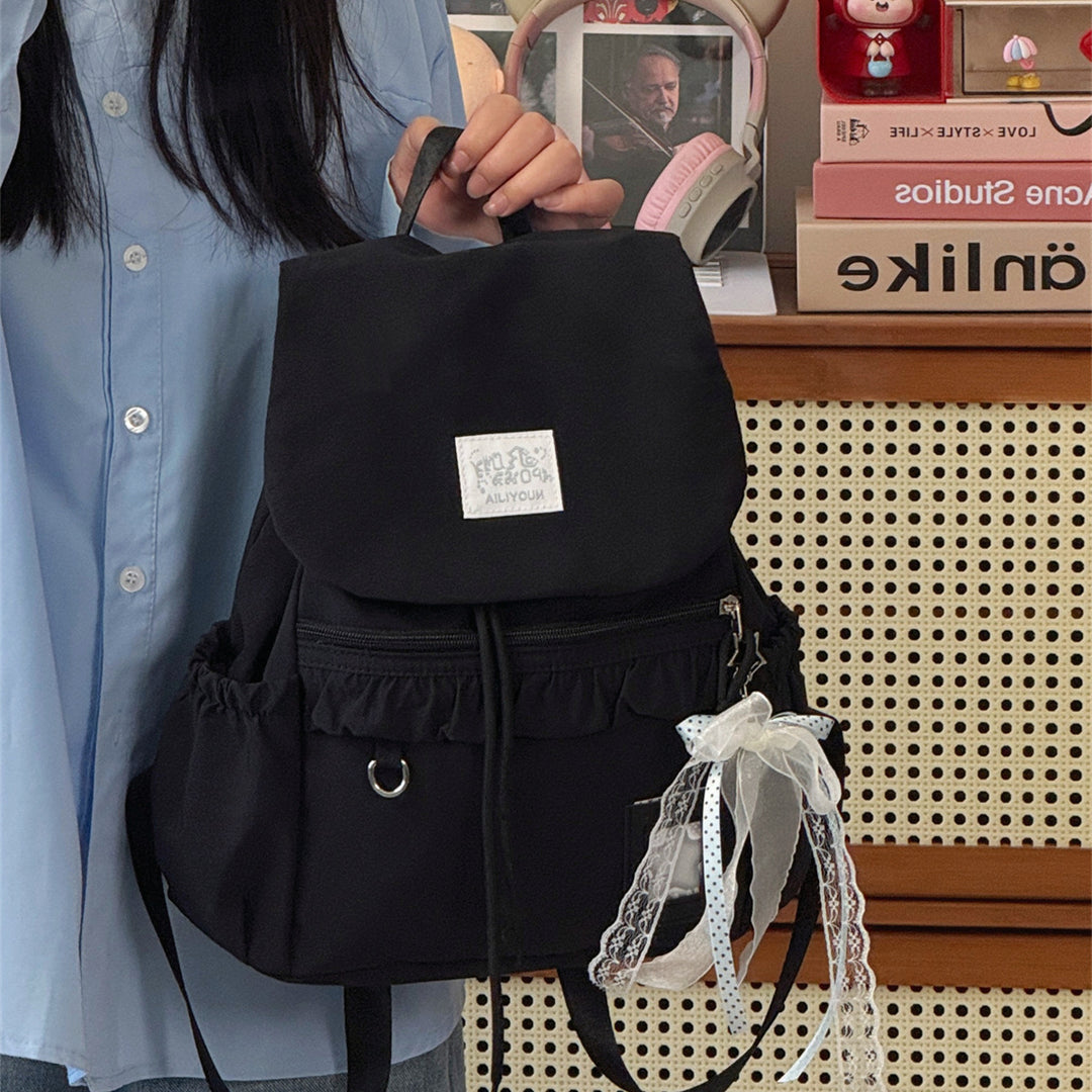 Stylischer Rüschendesign Schulrucksack Karnz