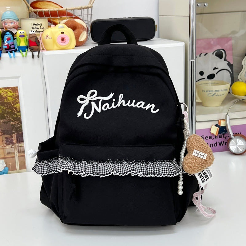 Rüschenbestickter Lässiger Rucksack Karnz