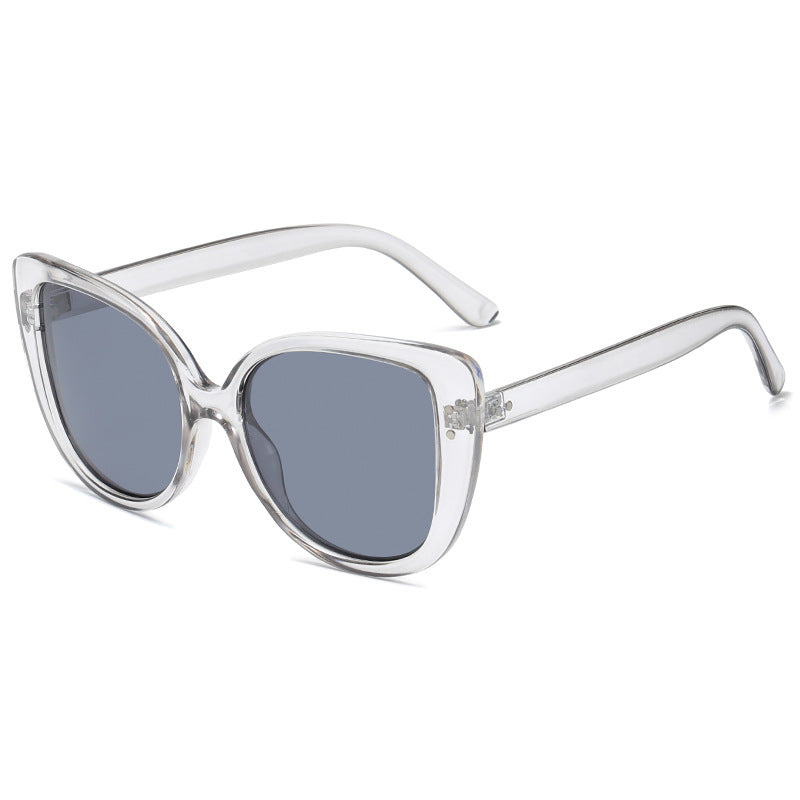 Damen glamouröse oversized Sonnenbrille mit elegantem transparentem Rahmen Karnz