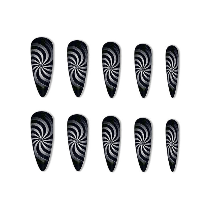 Künstlerisches Spiralmuster Nagelverlängerungen Karnz