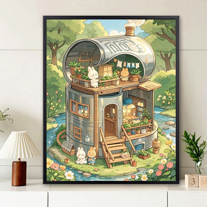 Verspielte Wohnillustration Wandkunst Karnz