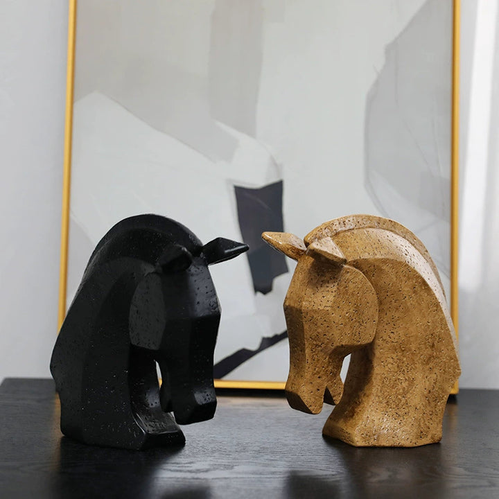 Abstrakte Pferdekopfskulptur