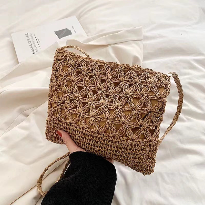 Damen Handgeknüpfte Umhängetasche mit floralem Design Karnz