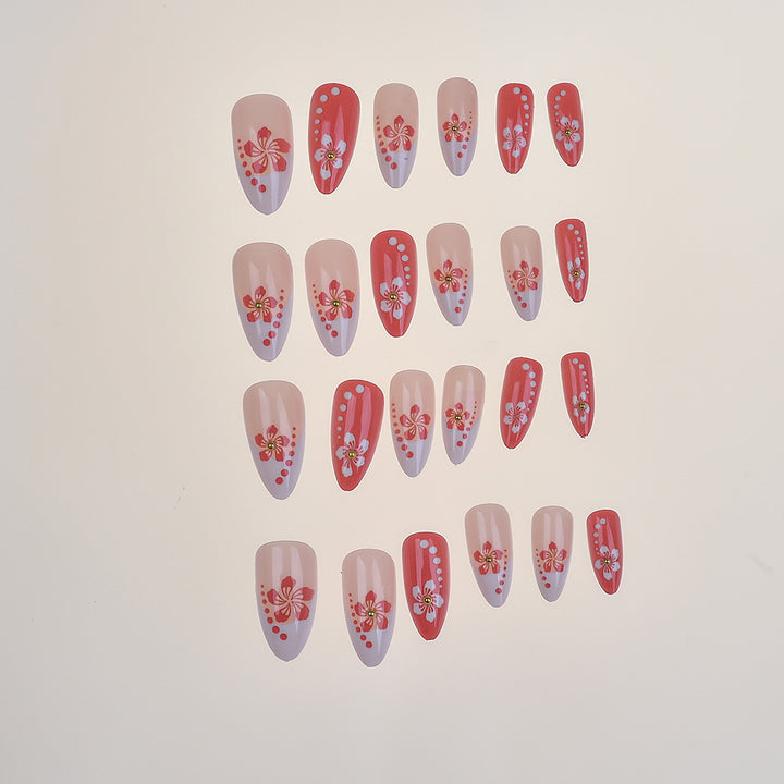 Elegante Blumen Press-On Nagelkunst Kollektion Karnz