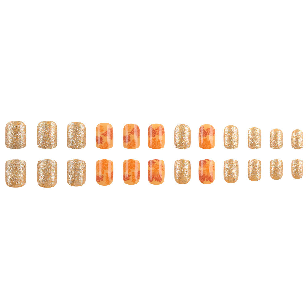 Herbstblatt Press-On Nagelkunst Karnz