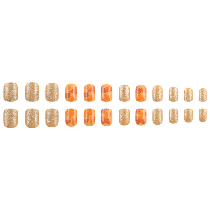 Herbstblatt Press-On Nagelkunst Karnz