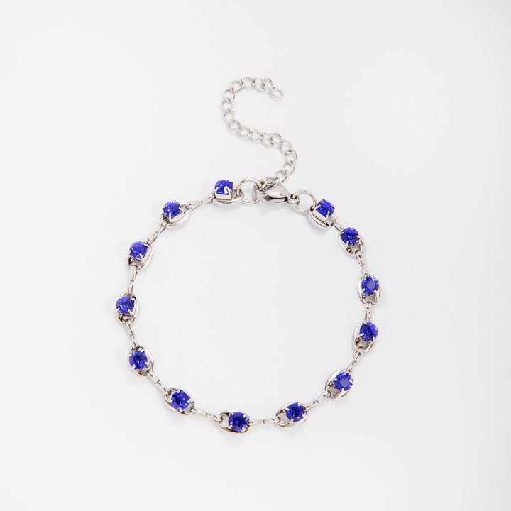 Eleganter Edelstein Akzent Link Armband Karnz