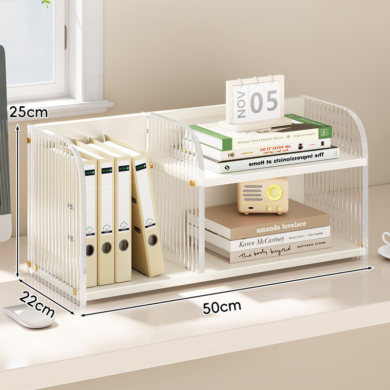 Gekrümmtes Acrylpanel Dual-Compartment Schreibtisch Buch- und Dokumentenorganisator