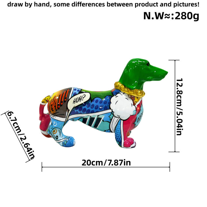 Kreative Dekofigur eines Dachshunds Karnz