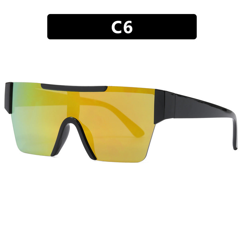 Damen futuristische Sportsonnenbrille mit UV-Schutz und breiter Gläserfläche Karnz