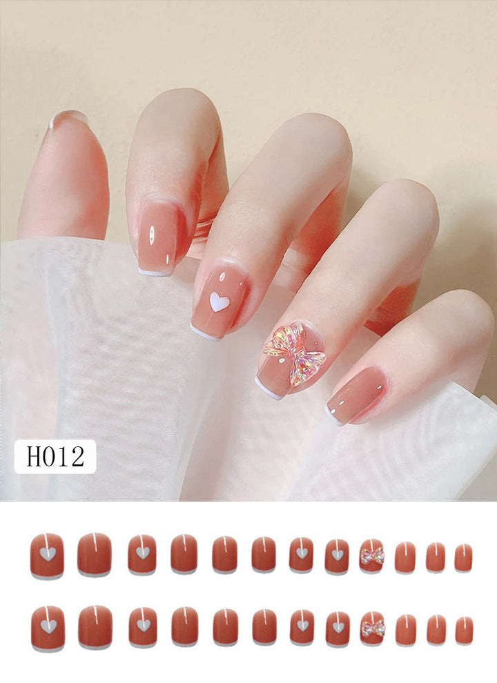 Künstliche Nagelspitzen mit Schleifen-Design Karnz