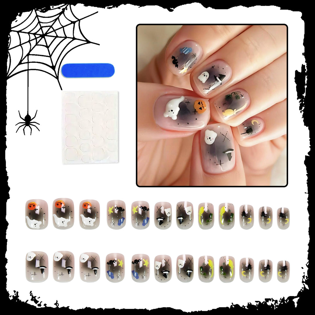 Kunstnagelset mit Halloween-Motiven und kreativen Designs Karnz