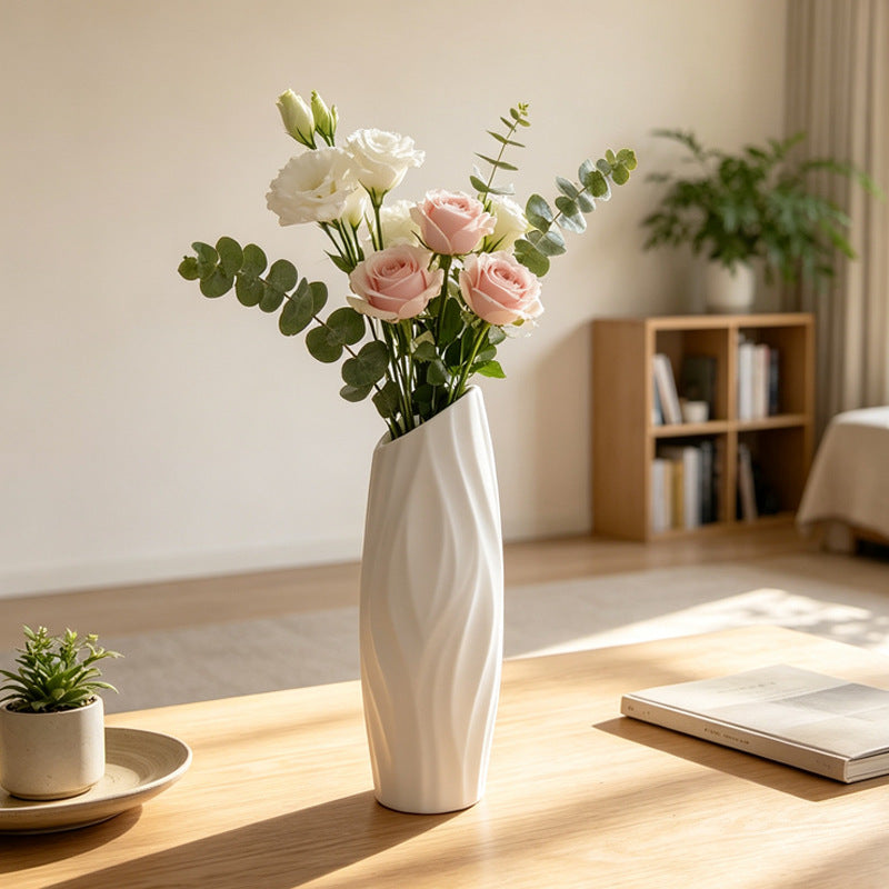 Elegante Texturierte Dekorative Blumenvase Karnz