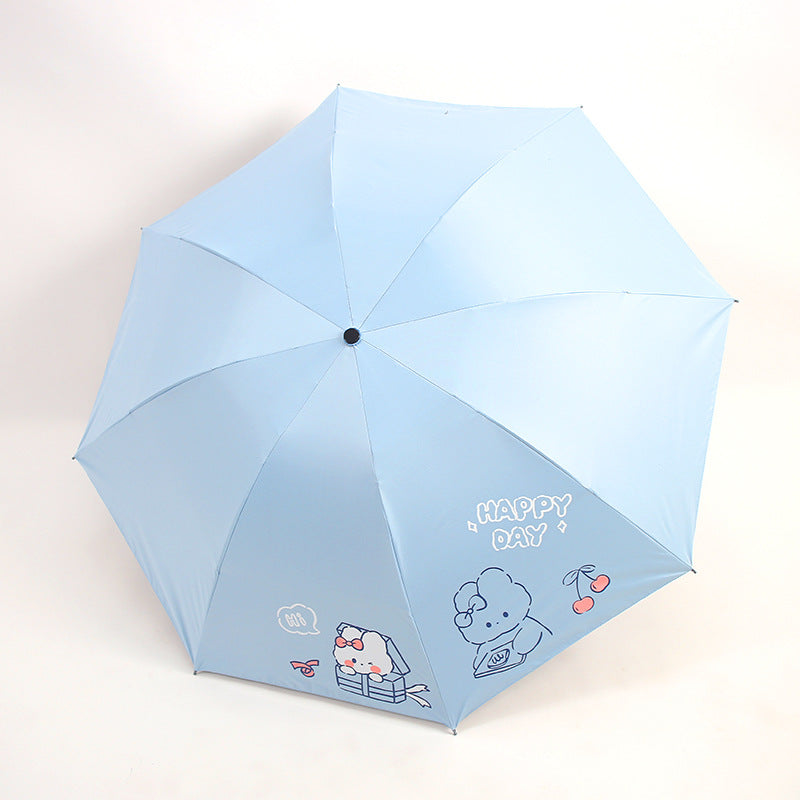 Damen Falt-Regenschirm mit verspieltem Design und fröhlichem Motiv Karnz