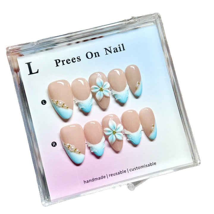 Handgefertigtes Floral-beschmücktes Druck-Nagelkunst-Set