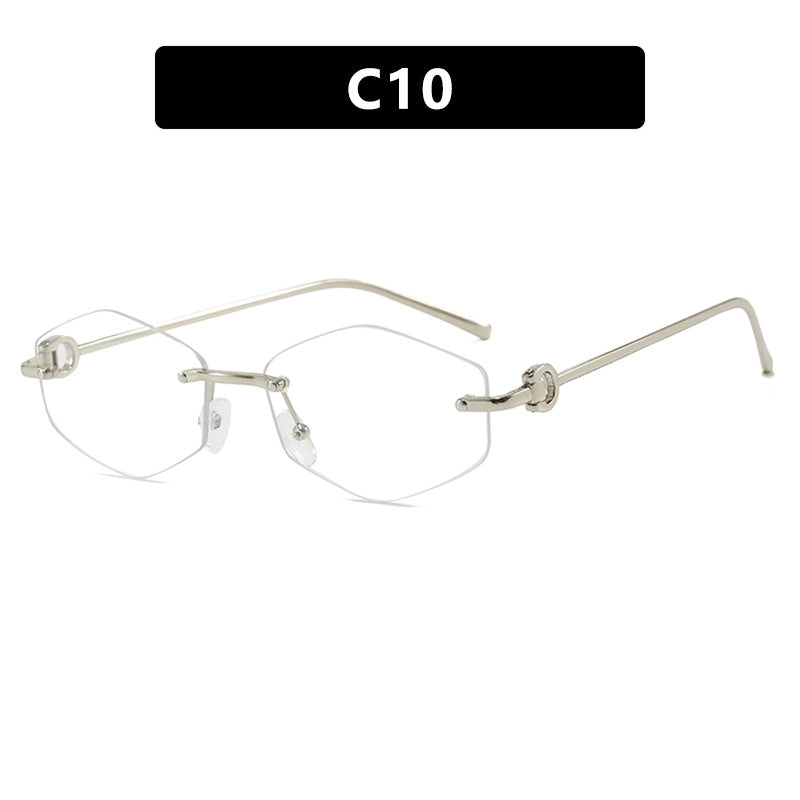 Damen modische Sonnenbrille mit hexagonalem Gestell und luxuriösen Akzenten Karnz