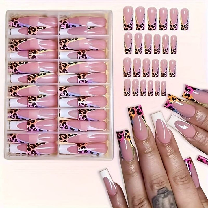 Stylisches Druck-Nagel-Set mit Leoparden-Design Karnz