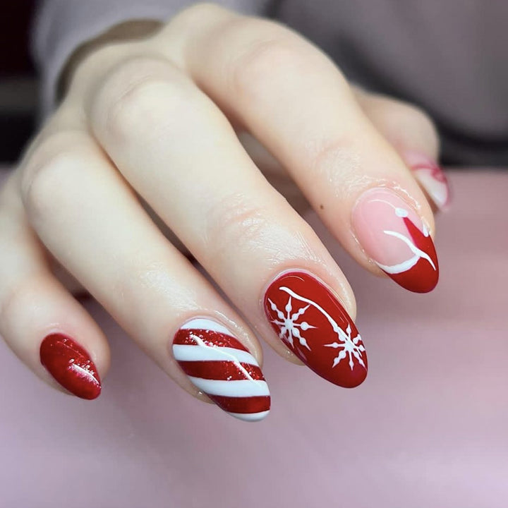 Festliches Feiertags-Themen Stiletto Nagel Kunst Set Karnz