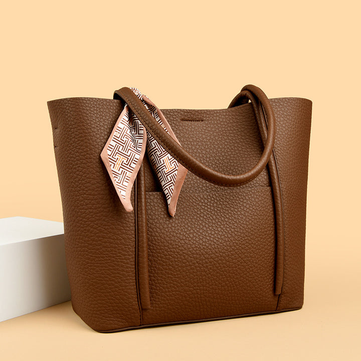 Texturierte Leder-Shopper-Tasche Karnz