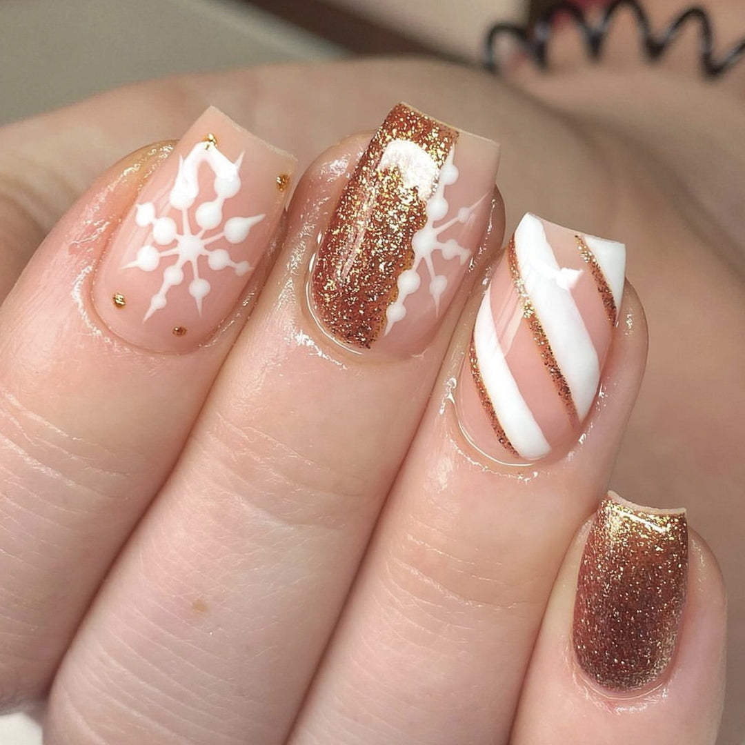 Festive 3D Glitzer Nagelkunst Verlängerungen Karnz