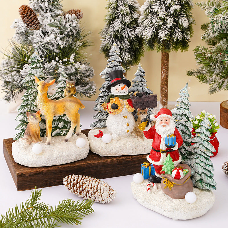 Beleuchtete Weihnachtsdekorationsfigur mit Tieren Karnz