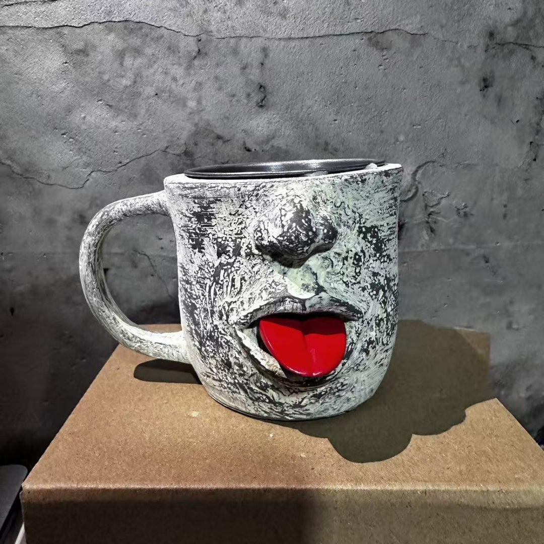 Lustige Kaffeetasse im Gesichtsdesign Karnz