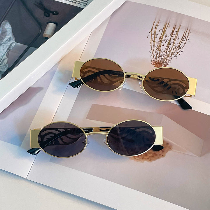 Damen modische runde Sonnenbrille mit außergewöhnlichem Design Karnz