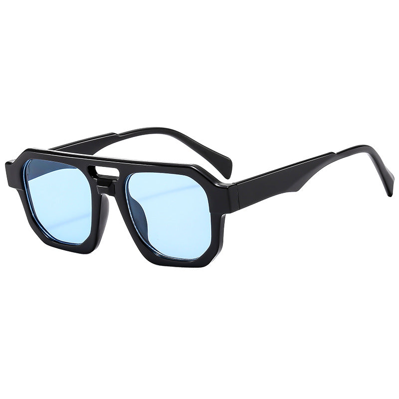 Damen exklusive polygonale Sonnenbrille mit luxuriösem Schildpatt-Muster Karnz