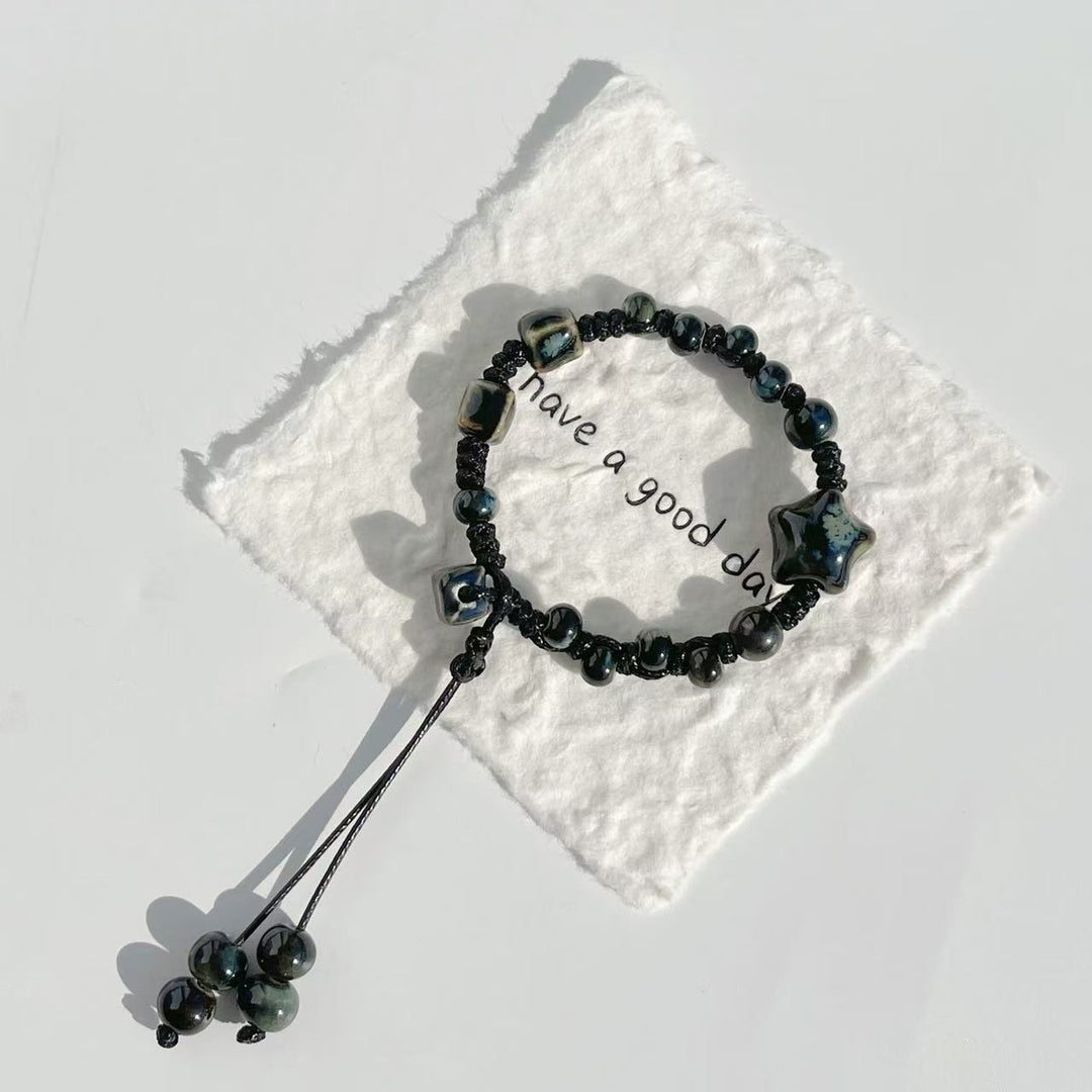 Verstellbares Stern- und Perlen-Charm-Armband Karnz