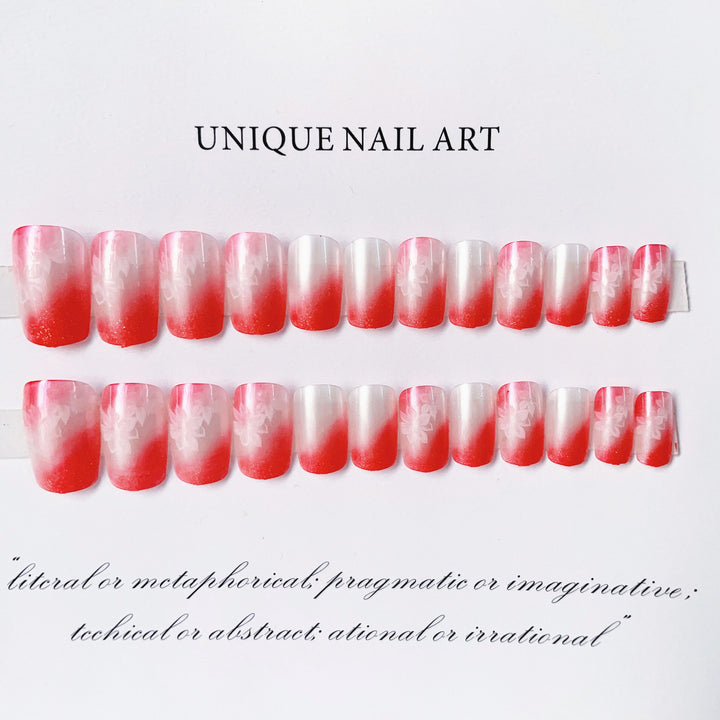 Ombre Glitzer Druck-Nagelset